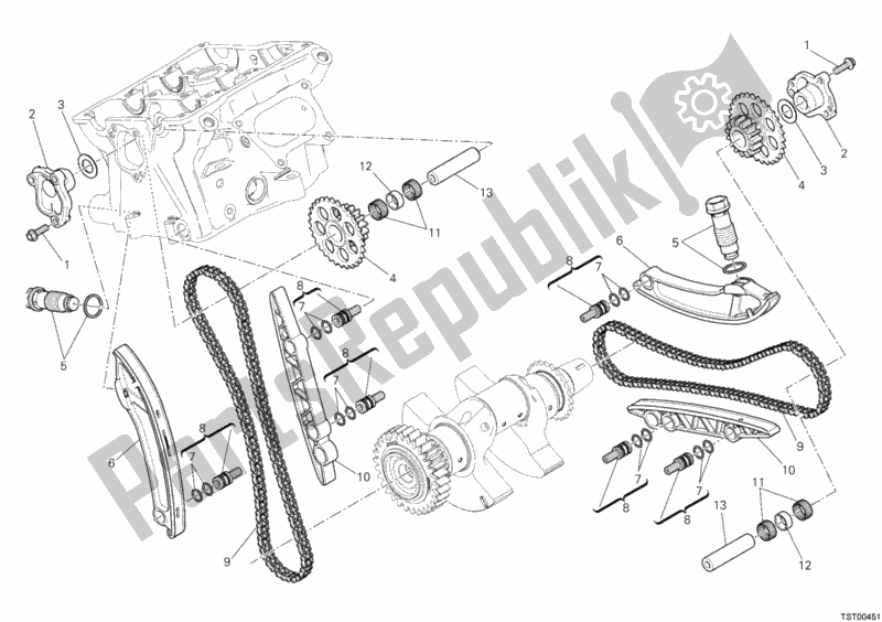 All parts for the Timing Belt of the Ducati Superbike 1199 Panigale 2012